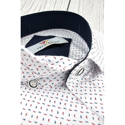 Koszula męska z długim rękawem w abstrakcyjne wzory z tkaniny 