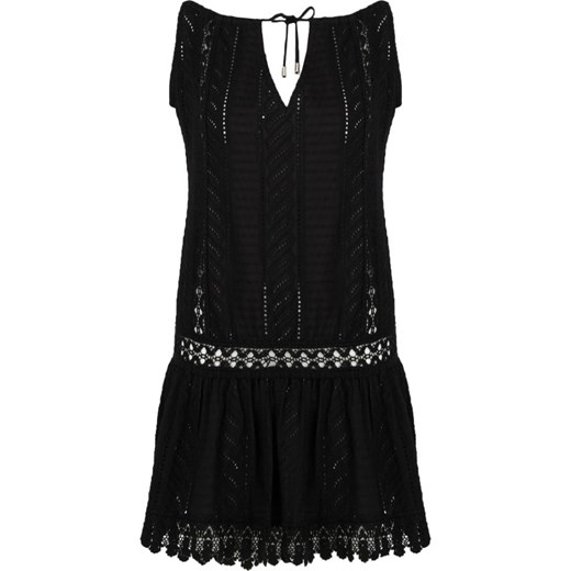 Sukienka z okrągłym dekoltem czarna bez rękawów mini na sylwestra 