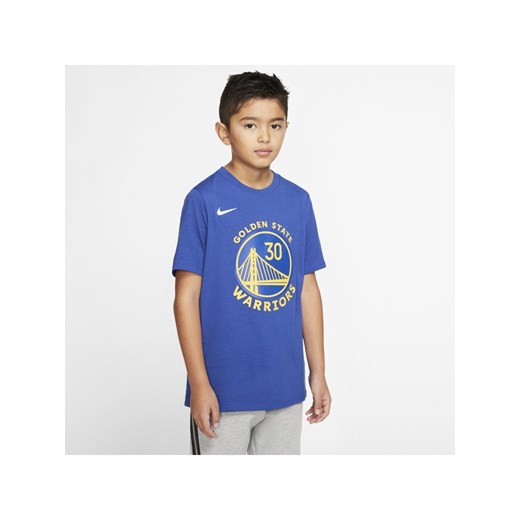 T-shirt dla dużych dzieci Nike Dri-FIT NBA Stephen Curry Warriors City Edition - Niebieski