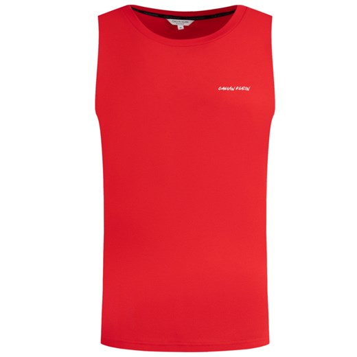 T-shirt męski Calvin Klein czerwony bez rękawów 