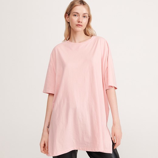 Reserved - T-shirt oversize z bawełny organicznej - Różowy Reserved  One Size 