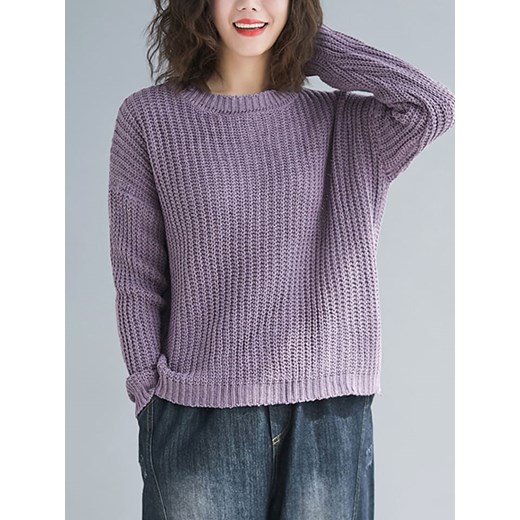 Sweter w kolorze fioletowym Amato Rizzi  OneSize Limango Polska