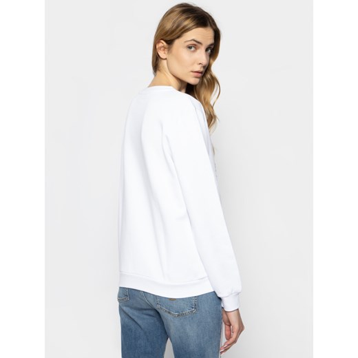Bluza damska Trussardi Jeans biała z napisami casual 