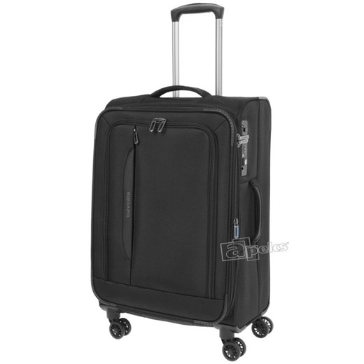 Travelite Crosslite średnia walizka na 4 kółkach / czarny