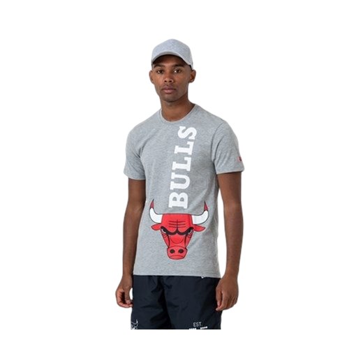 Koszulka męska New Era t-shirt NBA Team Team Vertical Logo Chicago Bulls grey