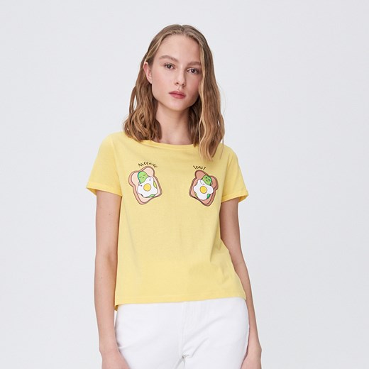 Sinsay - Koszulka z avokado - Żółty