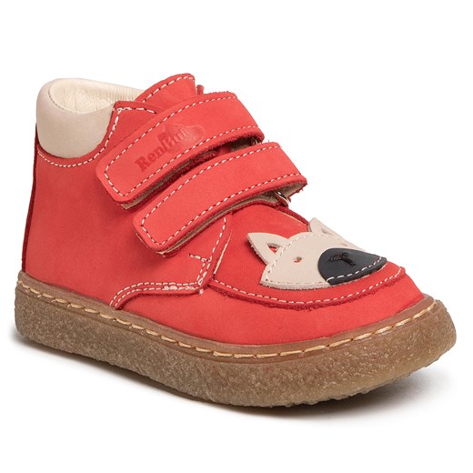 Buty zimowe dziecięce Renbut czerwone z aplikacjami  trzewiki 
