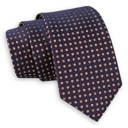 Ciemny Fioletowy Elegancki Krawat -Angelo di Monti- 6 cm, Męski, w Beżowe Kropki, Groszki KRADM1701 ze sklepu JegoSzafa.pl w kategorii Krawaty - zdjęcie 82283570