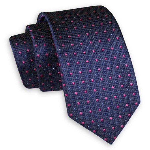 Granatowy krawat Angelo Di Monti w abstrakcyjne wzory 