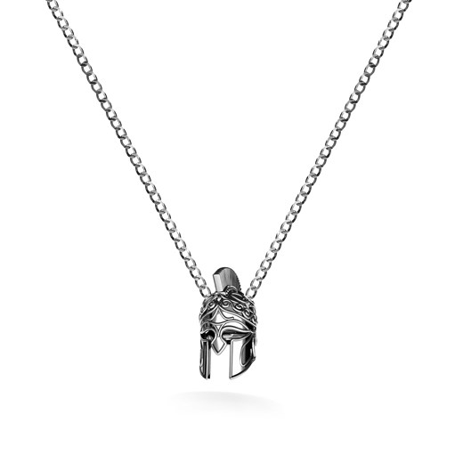 Naszyjnik chełm SPARTAN srebro 925 : Długość (cm) - 60, Kolor pokrycia srebra - Pokrycie Czarnym Rodem  Giorre  