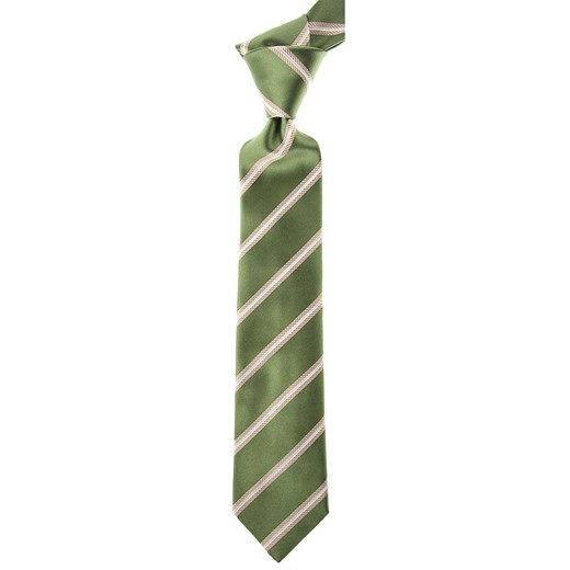 Krawat zielony Borrelli w paski 