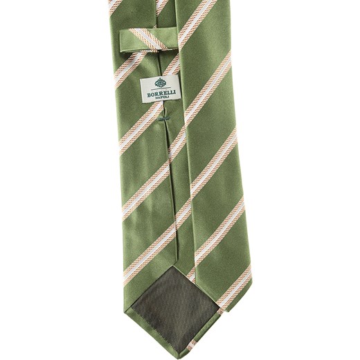 Krawat Borrelli zielony w paski 