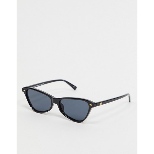 Le Specs – Czarne wąskie okulary przeciwsłoneczne typu kocie oczy-Czarny Le Specs  One Size Asos Poland