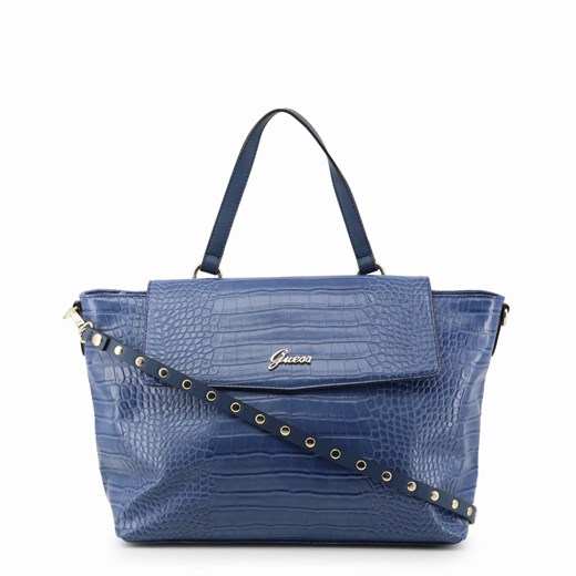 Shopper bag Guess elegancka bez dodatków z tłoczeniem na ramię 