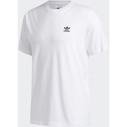Biały t-shirt męski Adidas Originals gładki bawełniany z krótkim rękawem 