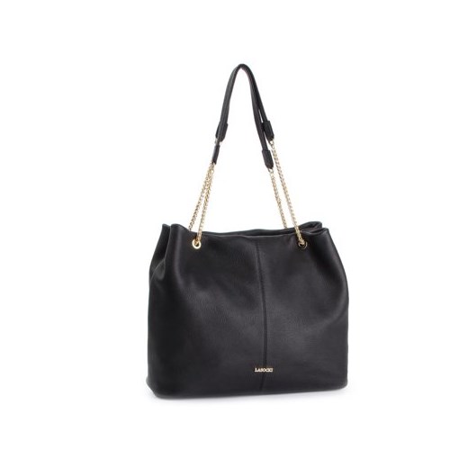 Shopper bag czarna Lasocki bez dodatków duża matowa elegancka na ramię 