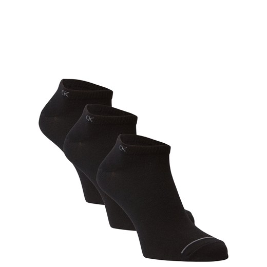 Calvin Klein Męskie skarpety do obuwia sportowego pakowane po 3 szt. Mężczyźni Bawełna czarny jednolity ze sklepu vangraaf w kategorii Skarpetki męskie - zdjęcie 82344953