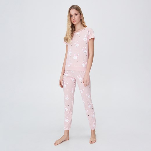 Sinsay - Dwuczęściowa piżama w króliki - Różowy Sinsay  XXS 