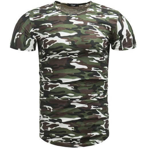 Recea t-shirt męski w militarnym stylu z krótkim rękawem 