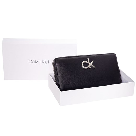 CALVIN KLEIN PORTFEL DAMSKI RE-LOCK ZIPAROUND WALLET LG BLACK K60K606362 BAX Calvin Klein   messimo