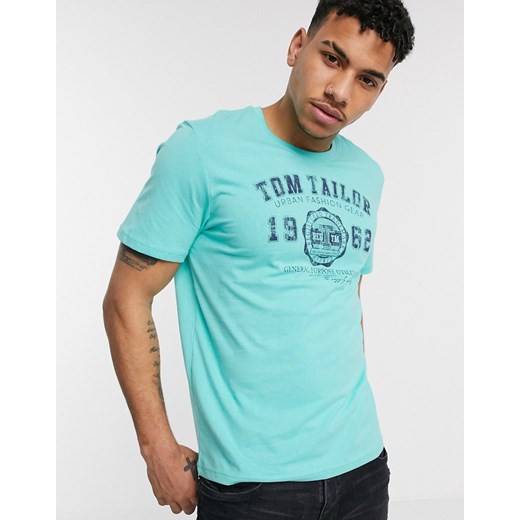Tom Tailor – T-shirt z logo-Niebieski  Tom Tailor XL okazyjna cena Asos Poland 