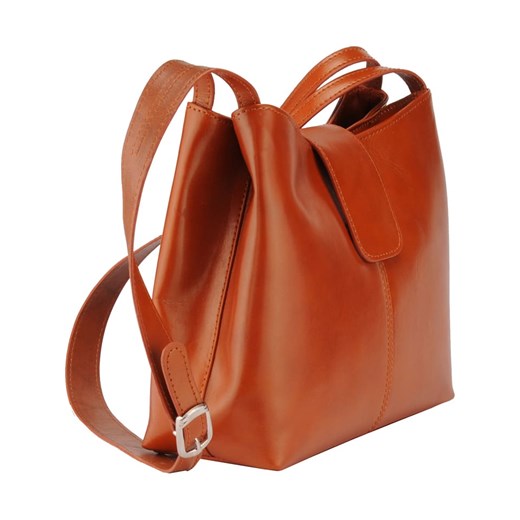 Skórzana torebka "Kiwi" w kolorze brązowym - 27 x 24 x 12 cm Florence Bags  OneSize Limango Polska
