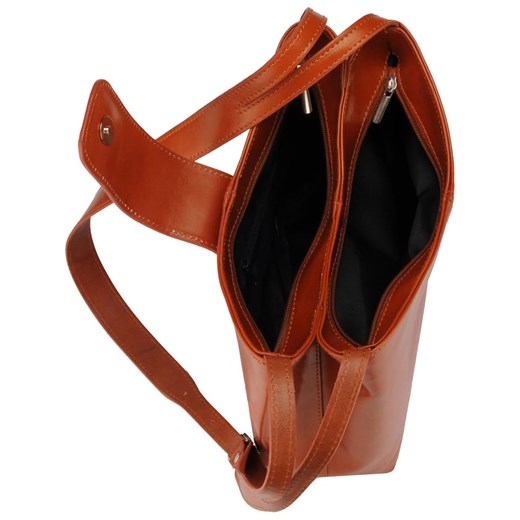 Skórzana torebka "Kiwi" w kolorze brązowym - 27 x 24 x 12 cm  Florence Bags OneSize Limango Polska