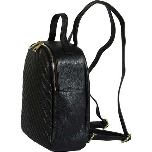 Skórzany plecak "Padova" w kolorze czarnym - 29 x 21 x 9 cm Florence Bags  OneSize Limango Polska