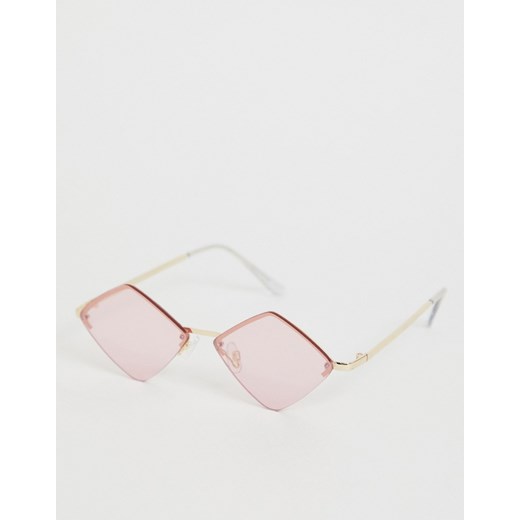 ASOS DESIGN - okulary przeciwsłoneczne z niepełną metalową oprawką-Złoty Asos  No Size Asos Poland