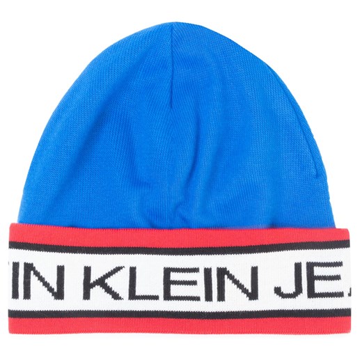 Niebieska czapka zimowa damska Calvin Klein 