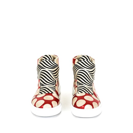 Trampki damskie wielokolorowe Streetfly płaskie z wysoką cholewką z nadrukami wiązane 