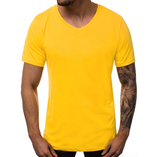 T-Shirt męski żółty OZONEE B/181590 ze sklepu ozonee.pl w kategorii T-shirty męskie - zdjęcie 82448364