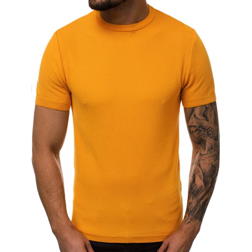 T-shirt męski żółty Ozonee bawełniany 