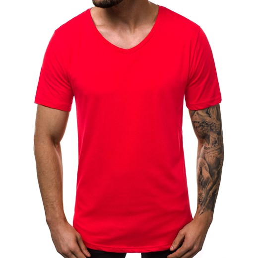 T-Shirt męski czerwony OZONEE B/181590 ze sklepu ozonee.pl w kategorii T-shirty męskie - zdjęcie 82450231