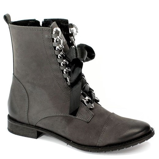 Trzewiki Booci 2222/103/s Szary+Czarny/n Booci  38 wyprzedaż multimoda.shop 