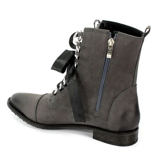 Trzewiki Booci 2222/103/s Szary+Czarny/n  Booci 38 okazja multimoda.shop 