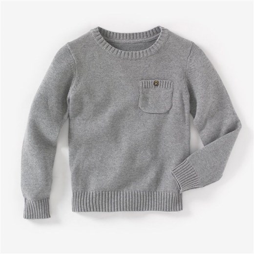 Sweter z długimi rękawami. la-redoute-pl szary bawełniane