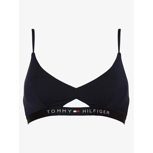 Granatowy strój kąpielowy Tommy Hilfiger bez wzorów do figury z małym biustem