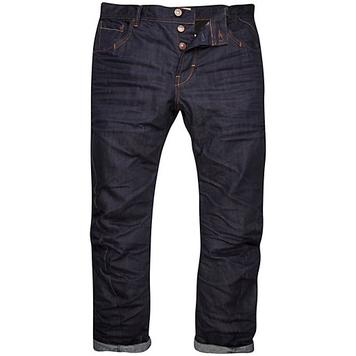 Dark wash Curtis slouch jeans river-island czarny jeans