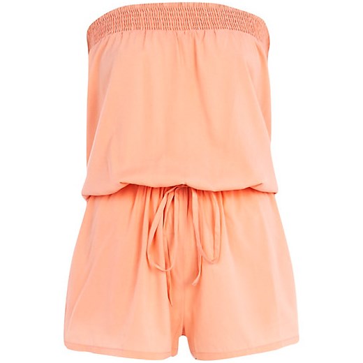 Coral bandeau waisted playsuit