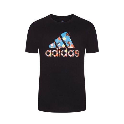 plussize:Adidas, T-shirt z nadrukiem z przodu Czarny  adidas XXL Hirmer DUŻE ROZMIARY