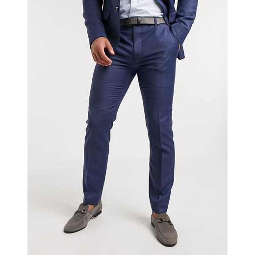 Calvin Klein – Sharkskin – Spodnie garniturowe ze stretchem-Niebieski
