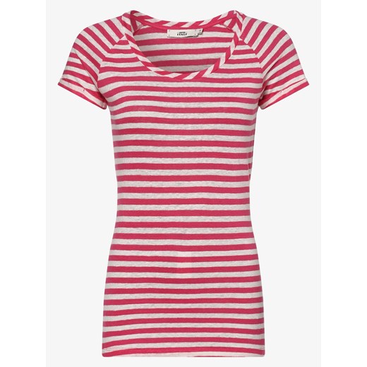 0039 Italy - Damski T-shirt lniany – Amalia Stripe, różowy   S vangraaf