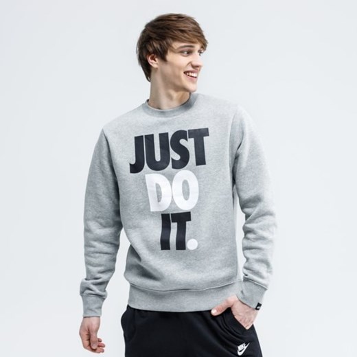 Bluza męska szara Nike z napisem w stylu młodzieżowym 