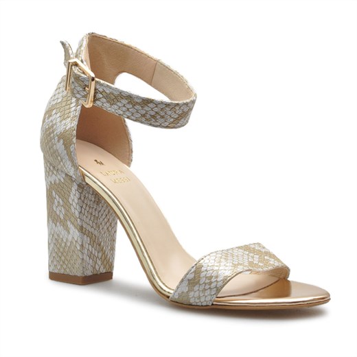 Sandały Laura Messi 2113/204-227 Złote/Białe ze sklepu Arturo-obuwie w kategorii Sandały damskie - zdjęcie 82555974