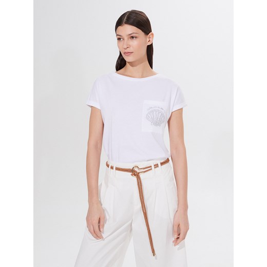 Mohito - Koszulka z bawełny i modalu - Biały  Mohito S 