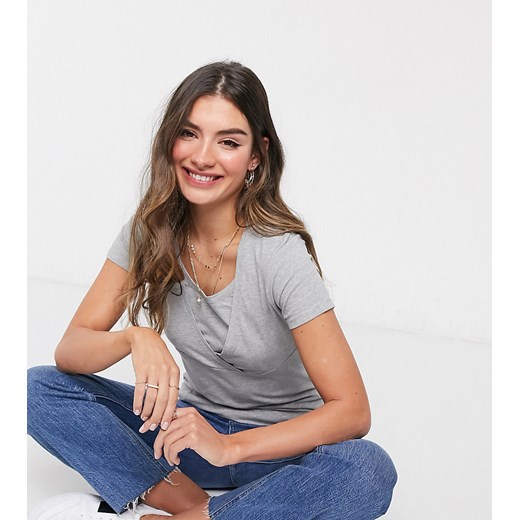 New Look Maternity - T-shirt dla karmiących w kolorze ciemnoszarym