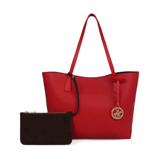 Shopper bag w kolorze czerwonym - 28 x 44 x 14 cm Beverly Hills Polo Club  OneSize Limango Polska promocja 