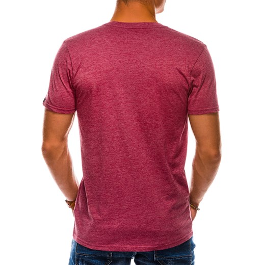 T-shirt męski Ombre czerwony z krótkimi rękawami 