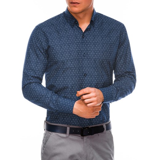 Koszula męska Ombre niebieska z długim rękawem 